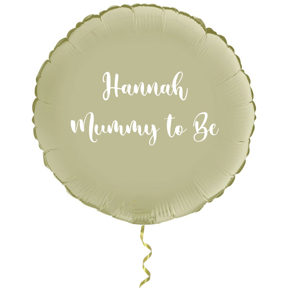 Personalised Inflated Sage Green Round 18" Foil Balloon In A Box