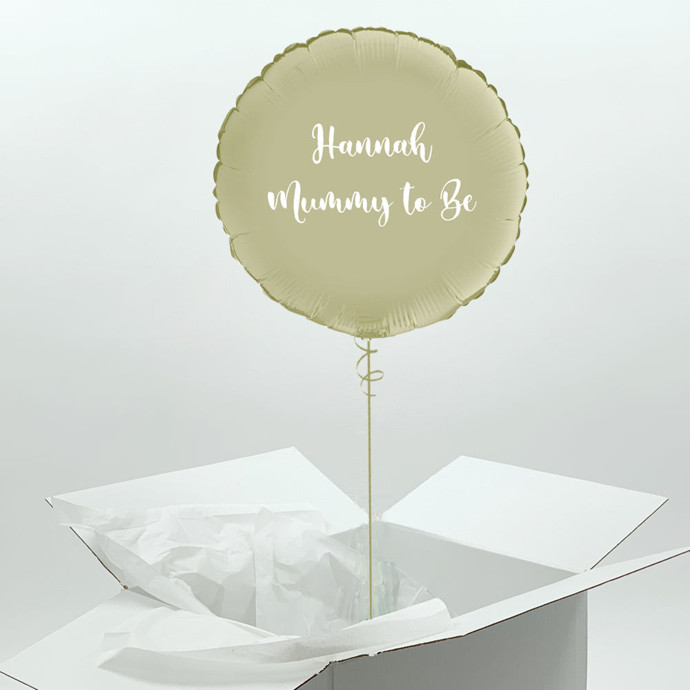 Personalised Inflated Sage Green Round 18" Foil Balloon In A Box