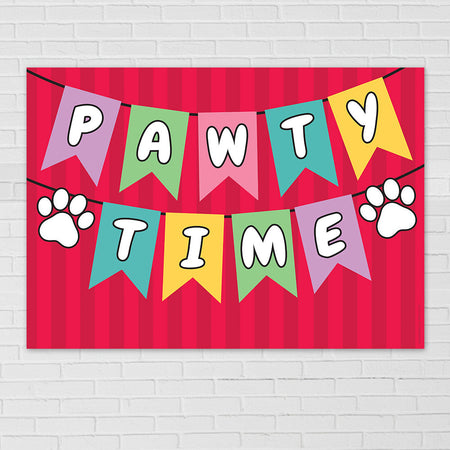 Pawty Time Poster - A3