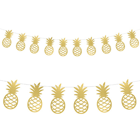 Pineapple Metallic Gold Paper Garland - 1.5m