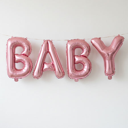 Pink 'Baby' Balloon Letter Banner Kit - 14