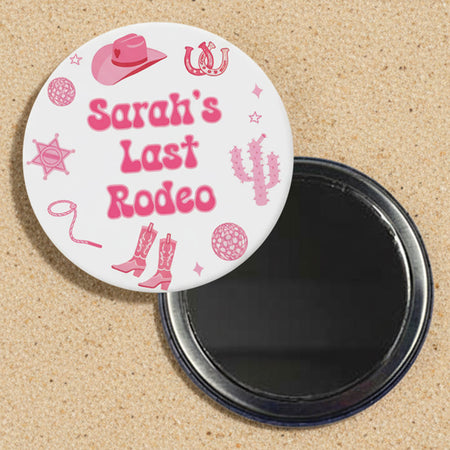 Pink Cowgirl Personalised Pocket Mirror - 58mm - Each