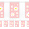 Pink Daisy Paper Flag Bunting Decoration - 2.4m