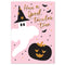 Pink Halloween Ghost and Pumpkin Poster - A3