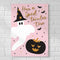 Pink Halloween Ghost and Pumpkin Poster - A3