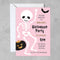 Halloween Cute Pink Skeleton Personalised Party Invitations - Pack of 16