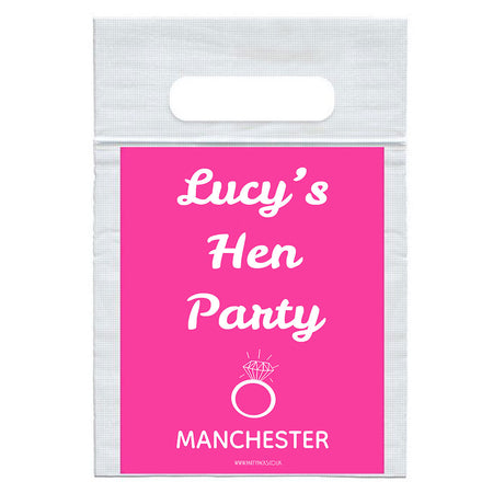Personalised Team Bride Hen Party Card Insert With Sealed Party Bag - Pack of 8