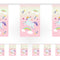 Pink Unicorn Rainbow Paper Flag Bunting Decoration - 2.4m