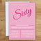 Pink Personalised Invitations - Pack of 16
