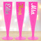 Pink Personalised Name Champagne & Prosecco Flute Glass - Choose Your Text Colour - 175ml - Each