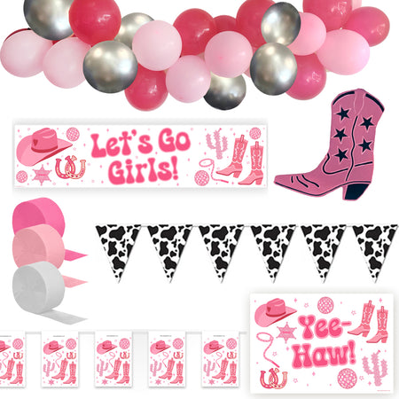 Pink Cowgirl Wild West Party Decoration Pack