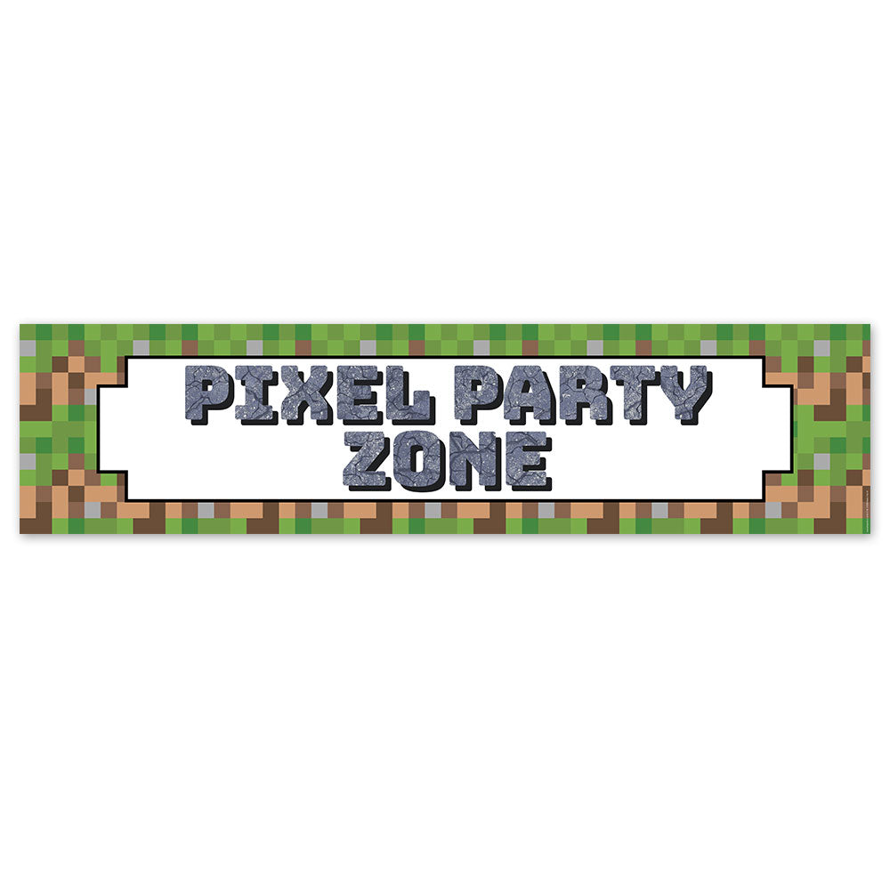 Pixel Blocks Party Zone Banner - 1.2m
