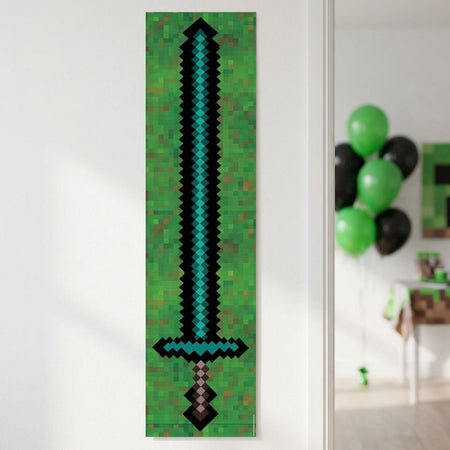 Pixel Blocks Sword Portrait Banner - 30cm x 120cm