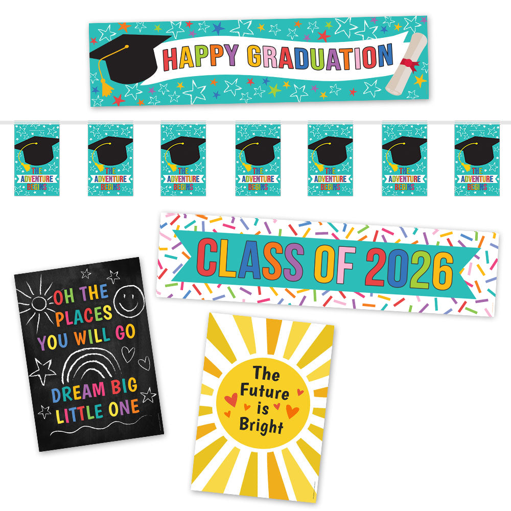 Preschool Graduation Celebration Paper Decoration Pack