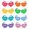 Pride 2025 Rainbow Heart Shape Glasses - Assorted Colours - Pack of 8