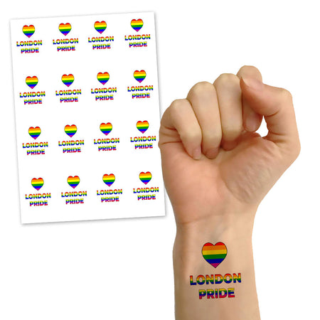 Personalised Tattoos - Rainbow Pride - Pack of 16