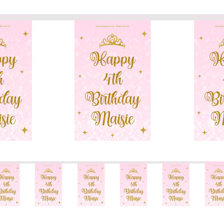 Princess Pink Sparkle Personalised Bunting – 3m
