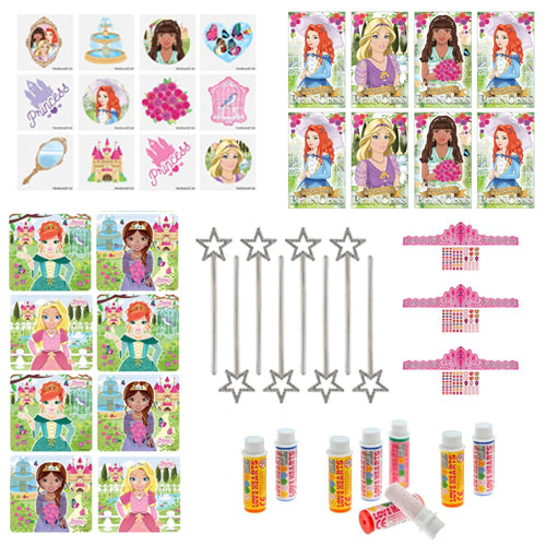 Princess Party Bag Fillers Pack - 64 Pieces
