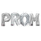 PROM Silver Air-Fill Letter Foil Balloons - 16