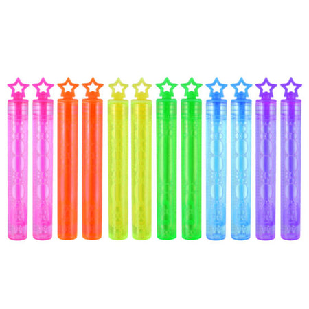 Neon Star Mini Party Bubbles - 4ml - Assorted Colours - Pack of 12