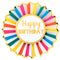 Rainbow Brights Happy Birthday Card Rosette Badge - 12cm