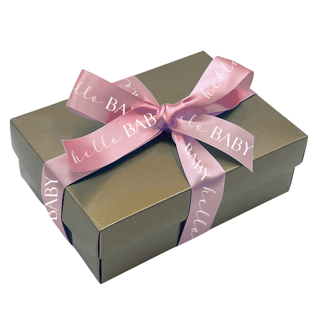Baby Girl Pre Printed Ribbon Light Pink - 25mm - Per Metre