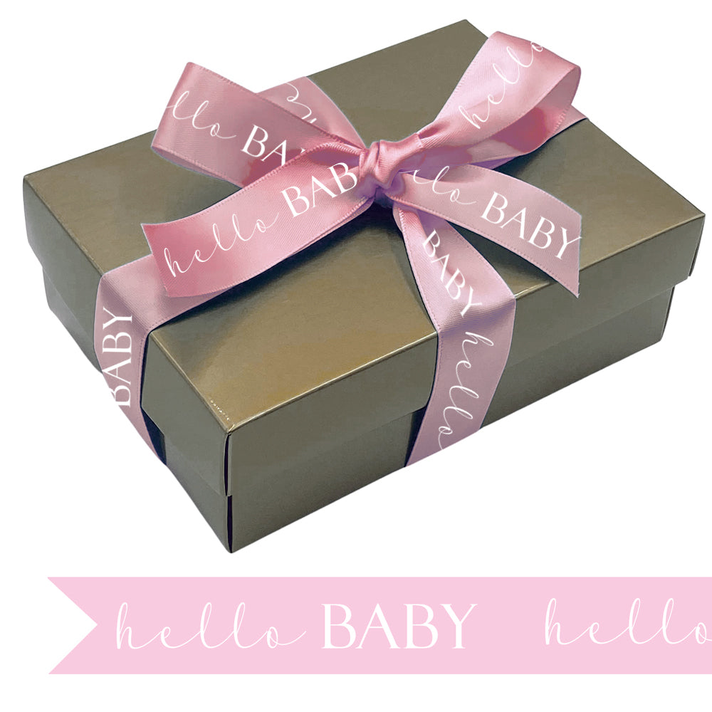 Baby Girl Pre Printed Ribbon Light Pink - 25mm - Per Metre