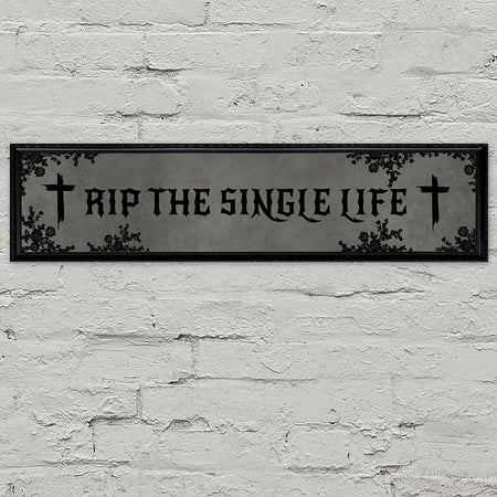 RIP Single Life Gothic Hen Party Banner - 120cm x 30cm