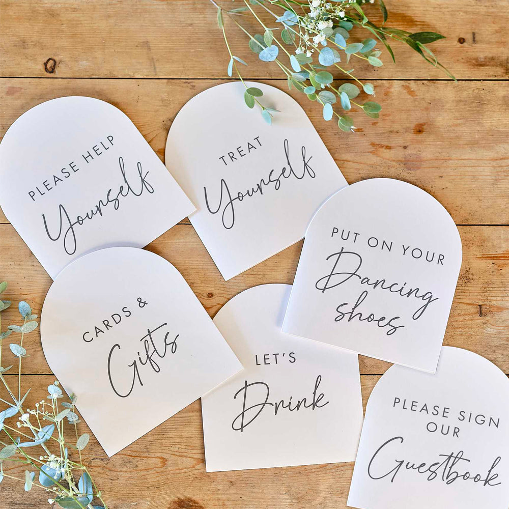 Wedding Venue Table Signs - Pack of 6