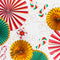 Christmas Paper Rosette Fan Decorations - 26-43cm - Pack of 3