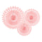 Light Pink Hanging Paper Fan Decorations - Pack of 3
