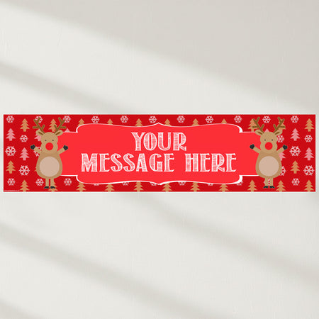 Rudolph Christmas Personalised Banner - 1.2m
