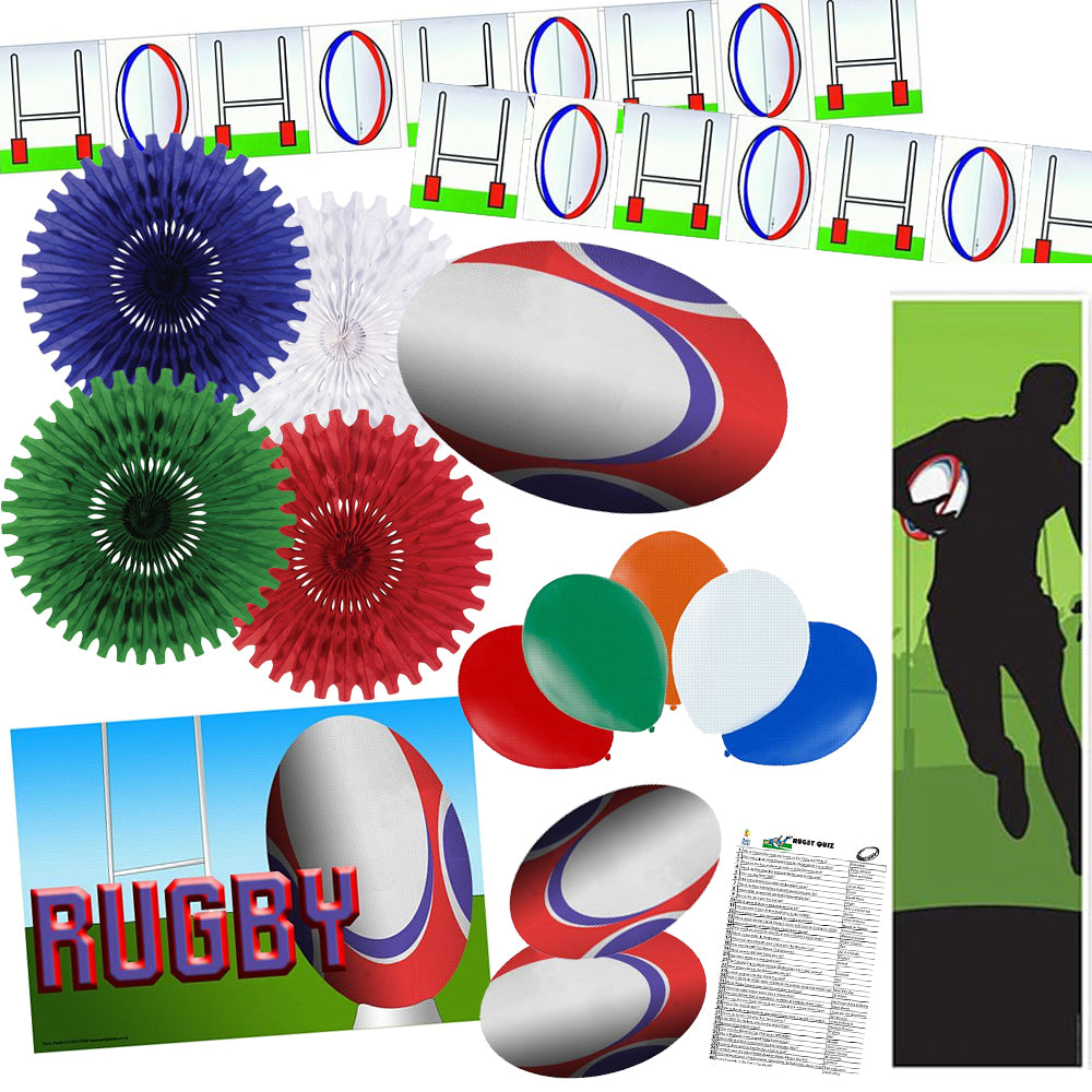 Rugby Paper Decoration Pack | Complete Rugby Party Decorations UK ...
