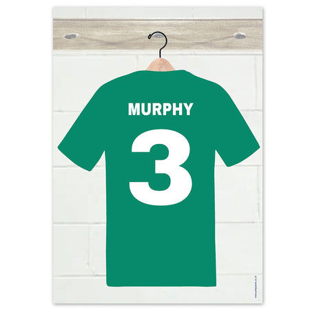 Personalised Ireland Sports Shirt Poster - A3