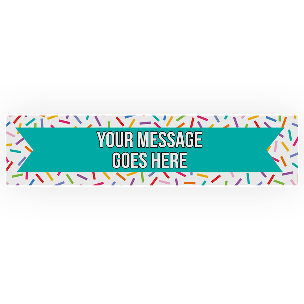 Multicolour Confetti Personalised Banner - 1.2m