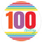 Rainbow 100th Birthday Badge 58mm - Each