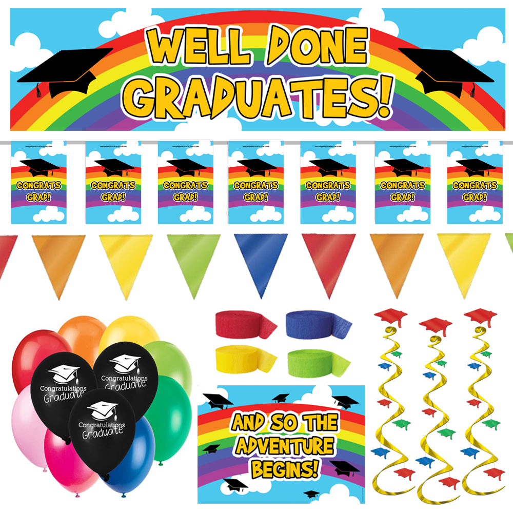 Rainbow Pre-School Graduation Party Decoration Pack