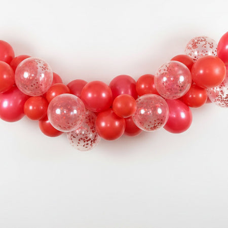 Red Mix Balloon Arch DIY Kit - 24 Balloons - 2.5m