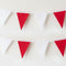 Red and White Fabric Pennant Bunting - 24 Flags - 8m