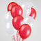 Red and White Latex Balloons - 12