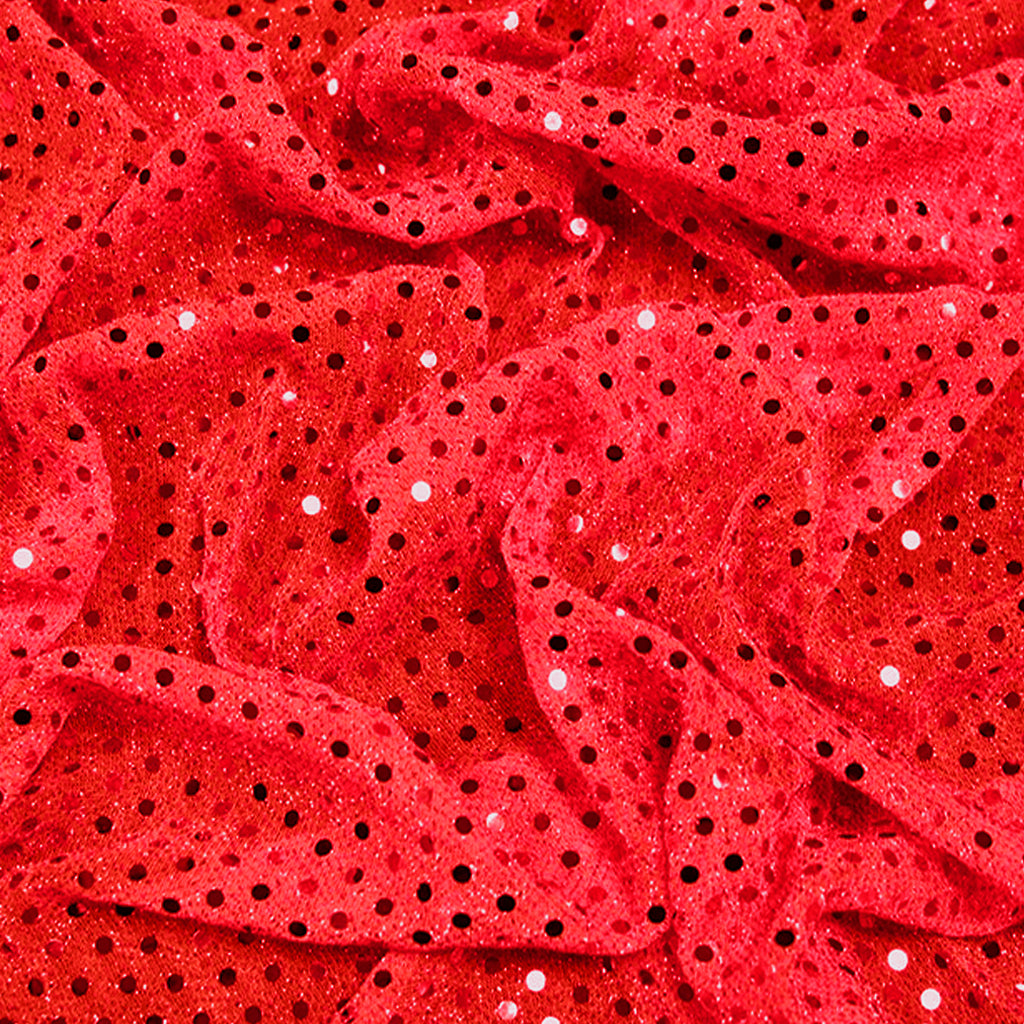 Red Sequin Fabric Table Runner - 1.1m