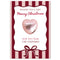 Personalised Red and Pink Stripe Favour Card - Pack of 8
