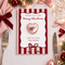 Personalised Red and Pink Stripe Favour Card - Pack of 8
