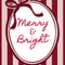 Red and Pink Merry and Bright Christmas Poster - A3