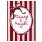 Red and Pink Merry and Bright Christmas Poster - A3