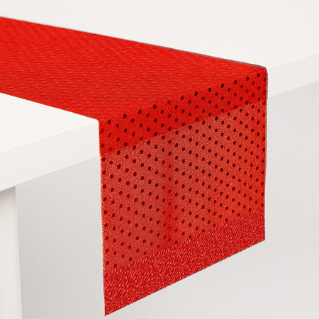 Red Sequin Fabric Table Runner - 1.1m