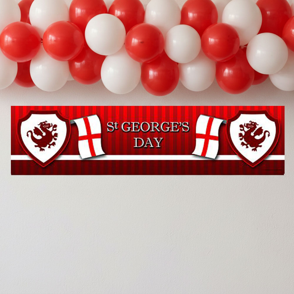 Red St George's Day Banner | England Party Decorations | Party Packs