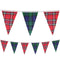 Red and Blue Tartan Fabric Bunting - 8m
