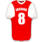 Personalised Inflated Red and White Sports Shirt Foil Balloon in a Box - 20