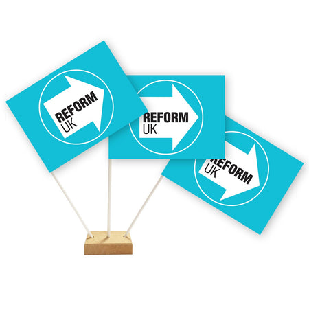 Reform UK Party Paper Table Flags 15cm on 30cm Pole